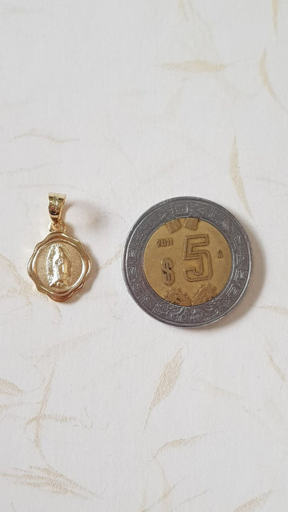 Medalla Virgen de Guadalupe con cadena - Oro 14k laminado - Florencia