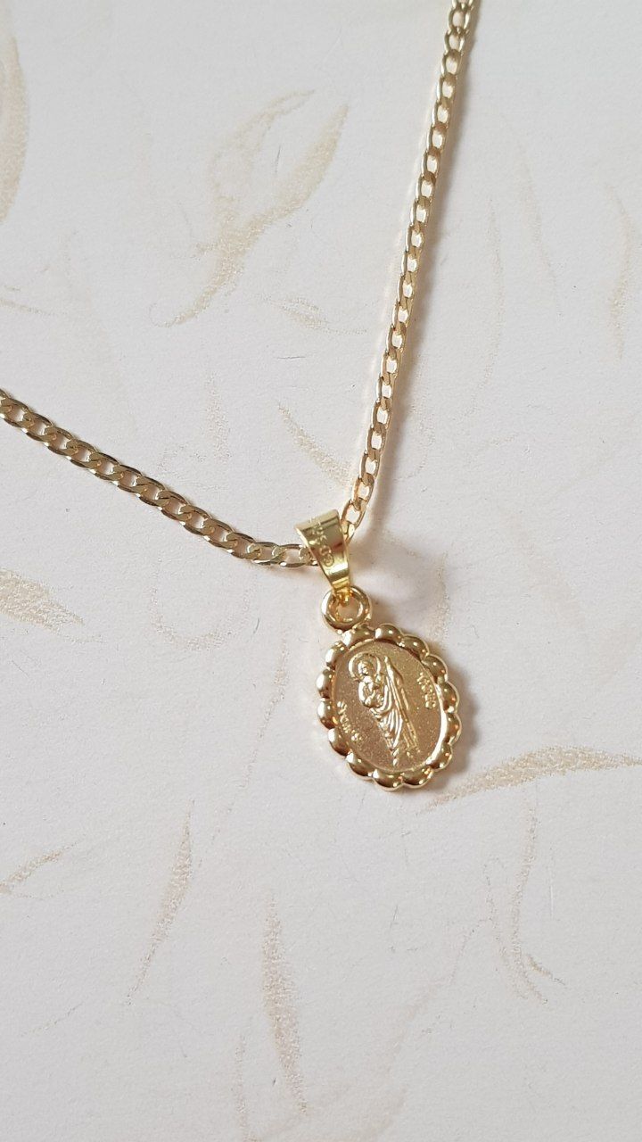 Medalla San Judas con cadena - Oro 14k laminado