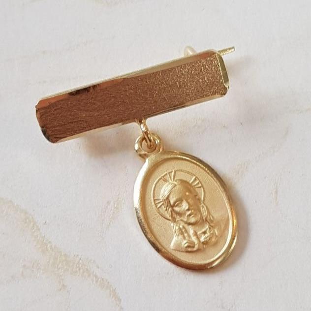 Plaquita Sagrado Corazón de Jesús - Oro 14k laminado