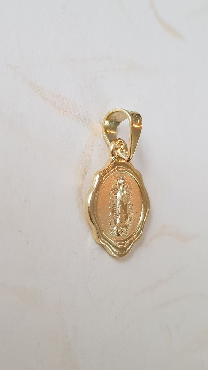 Medalla Virgen de Guadalupe con cadena - Oro 14k laminado - Florencia