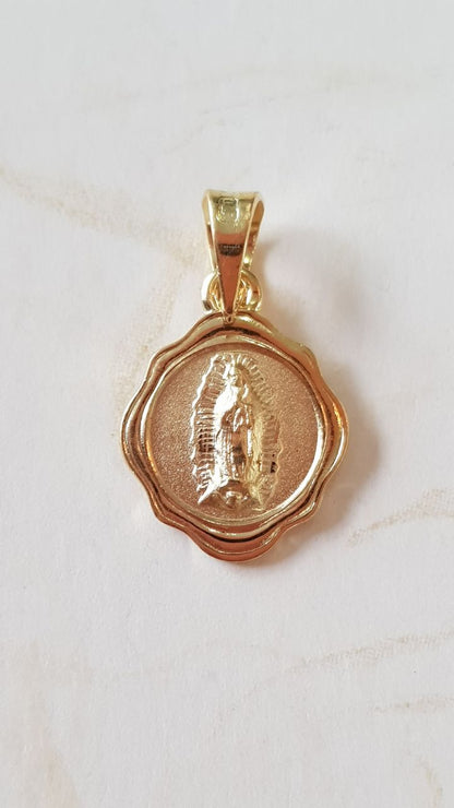 Medalla Virgen de Guadalupe con cadena - Oro 14k laminado - Florencia