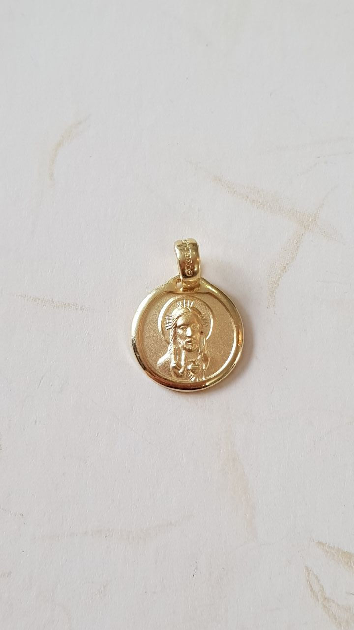 Medalla Sagrado Corazón de Jesús con cadena - Oro 14k Laminado - BL7