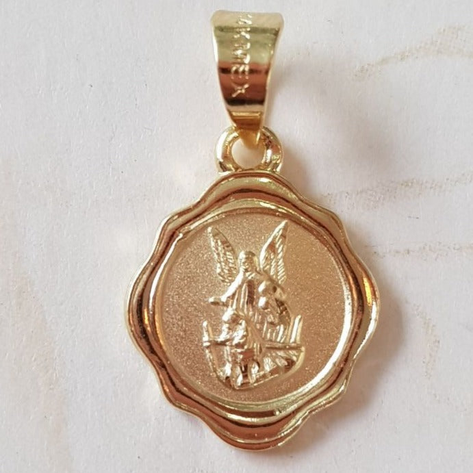 Medalla Florencia Ángel de la Guarda con cadena - Oro 14K laminado