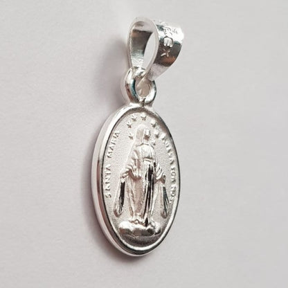 Medalla Virgen Milagrosa con cadena - Plata esterlina 925