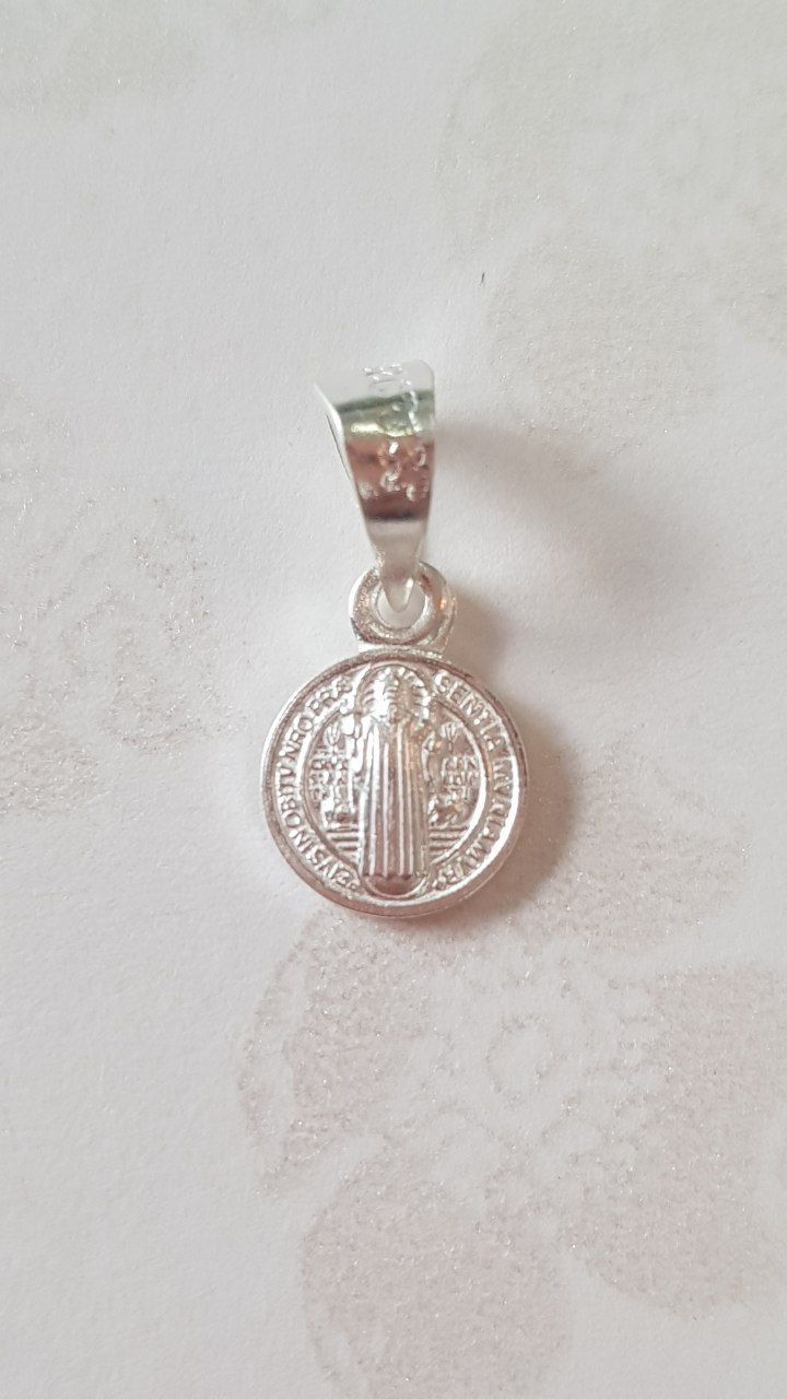 Medalla San Benito con cadena - Plata 925