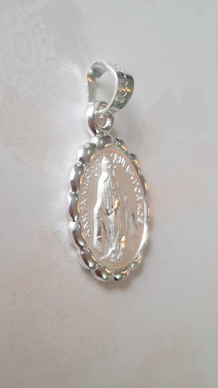 Medalla Virgen de la medalla Milagrosa con cadena - Plata esterlina 925