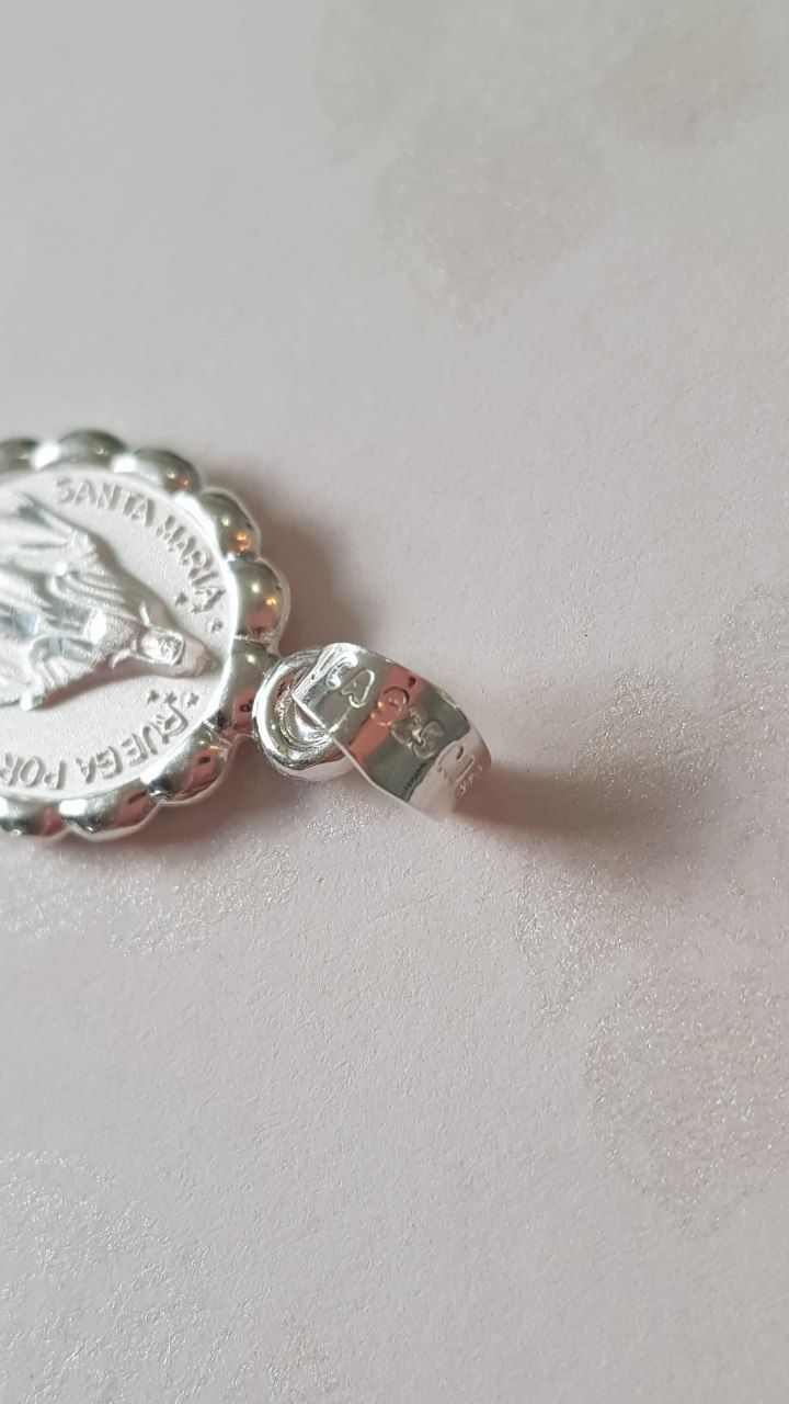 Medalla Virgen de la medalla Milagrosa con cadena - Plata esterlina 925