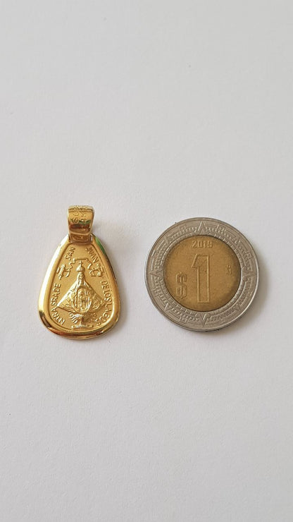 Medalla Virgen San Juan de los Lagos con cadena - Oro 14K laminado