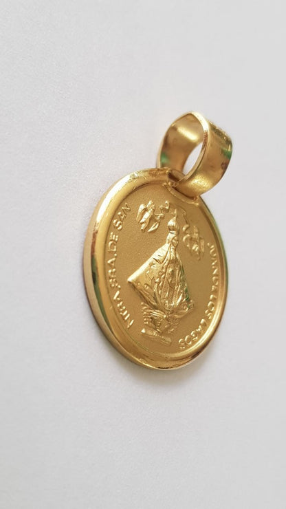 Medalla Virgen San Juan de los Lagos con cadena - Oro 14K laminado