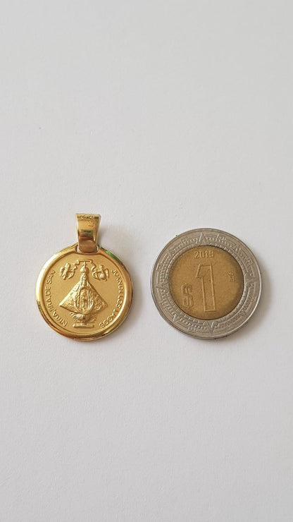 Medalla Virgen San Juan de los Lagos con cadena - Oro 14K laminado