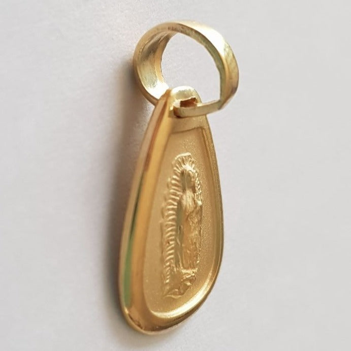 Medalla Gota Virgen de Guadalupe con cadena - Oro 14K laminado