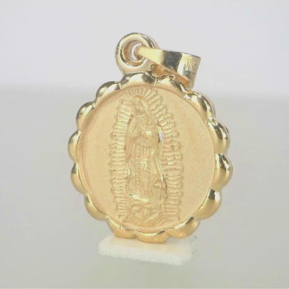 Medalla Virgen de Guadalupe con cadena - Oro 14K laminado - Modelo Turín