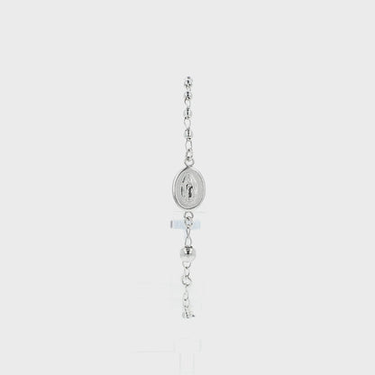 Pulsera Decenario Virgen de Guadalupe y Sagrado Corazón de Jesús - Plata esterlina 925 y Rodio