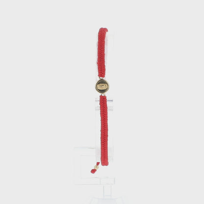 Pulsera roja con medalla Virgen de Guadalupe Oro 14k laminado