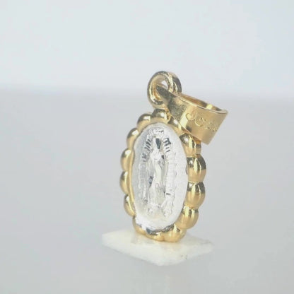 Medalla Virgen de Guadalupe con cadena - Plata esterlina 925 y Baño de Oro 14k