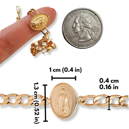 Pulsera Virgen de Guadalupe - Oro 14k laminado