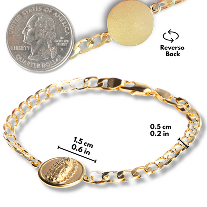 Pulsera Virgen de Guadalupe redonda - Oro 14k laminado